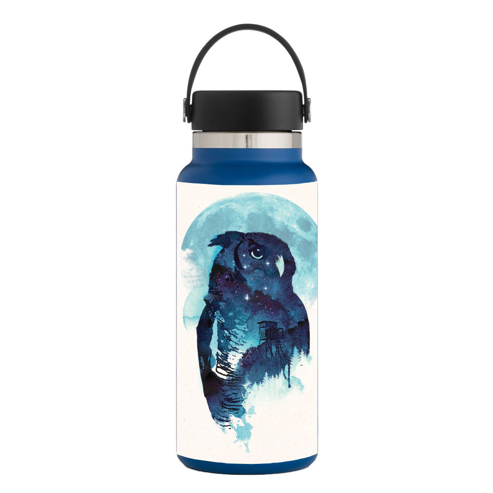 Picture of MightySkins HFWI32-Midnight Owl Skin for Hydro Flask 32 oz Wide Mouth - Midnight Owl