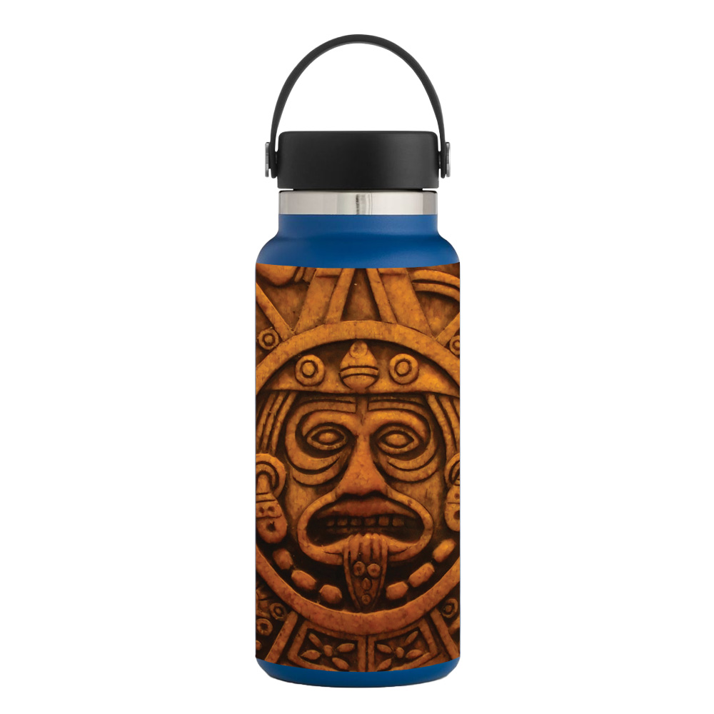 Picture of MightySkins HFWI32-Carved Aztec Skin for Hydro Flask 32 oz Wide Mouth - Carved Aztec
