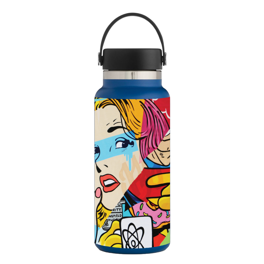 Picture of MightySkins HFWI32-Cartoon Mania Skin for Hydro Flask 32 oz Wide Mouth - Cartoon Mania