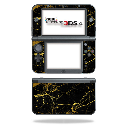 NI3DSXL2-Black Gold Marble Skin Decal Wrap for New Nintendo 3DS XL 2015 - Black Gold Marble -  MightySkins