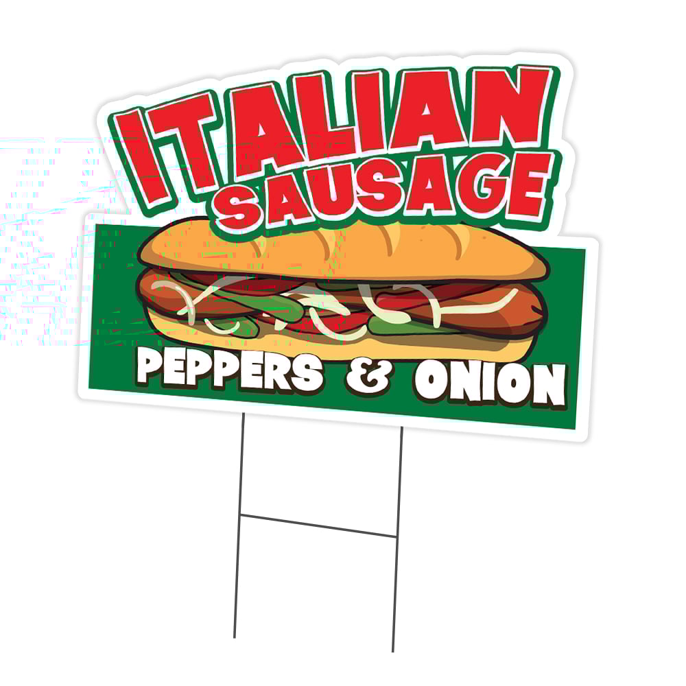 C-DC-1216-DS-Italian Sausage19 12 x 16 in. Yard Sign & Stake - Italian Sausage -  SignMission