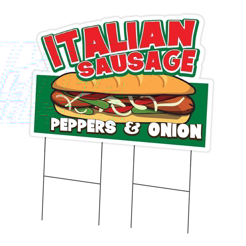 C-DC-2436-DS-Italian Sausage19 24 x 36 in. Yard Sign & Stake - Italian Sausage -  SignMission