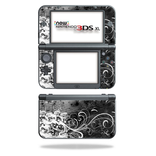NI3DSXL2-Black Flourish Skin Decal Wrap for New Nintendo 3DS XL 2015 Cover Sticker - Black Flourish -  MightySkins
