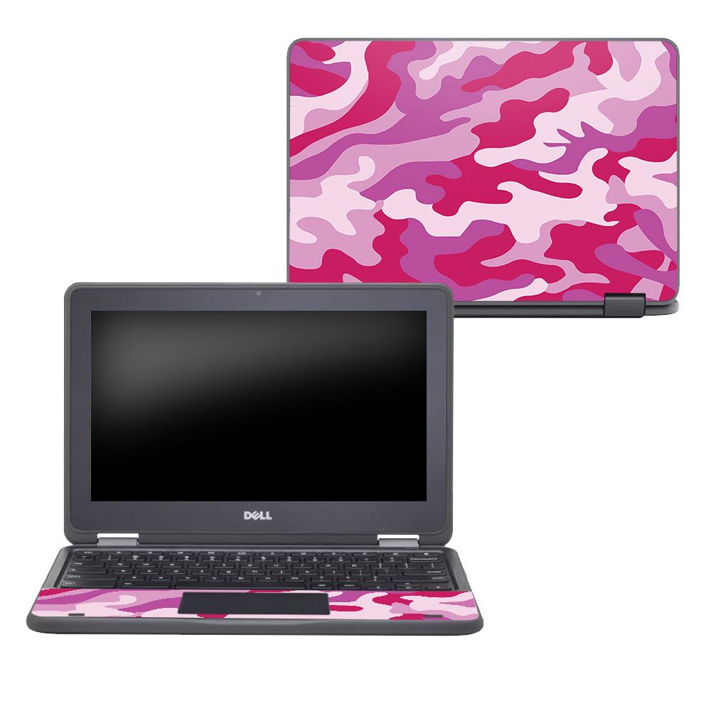 CF-DECHR3189-Pink Camo Carbon Fiber Skin Decal Wrap for Dell Chromebook 11 in. 3189 Sticker - Pink Camo -  MightySkins