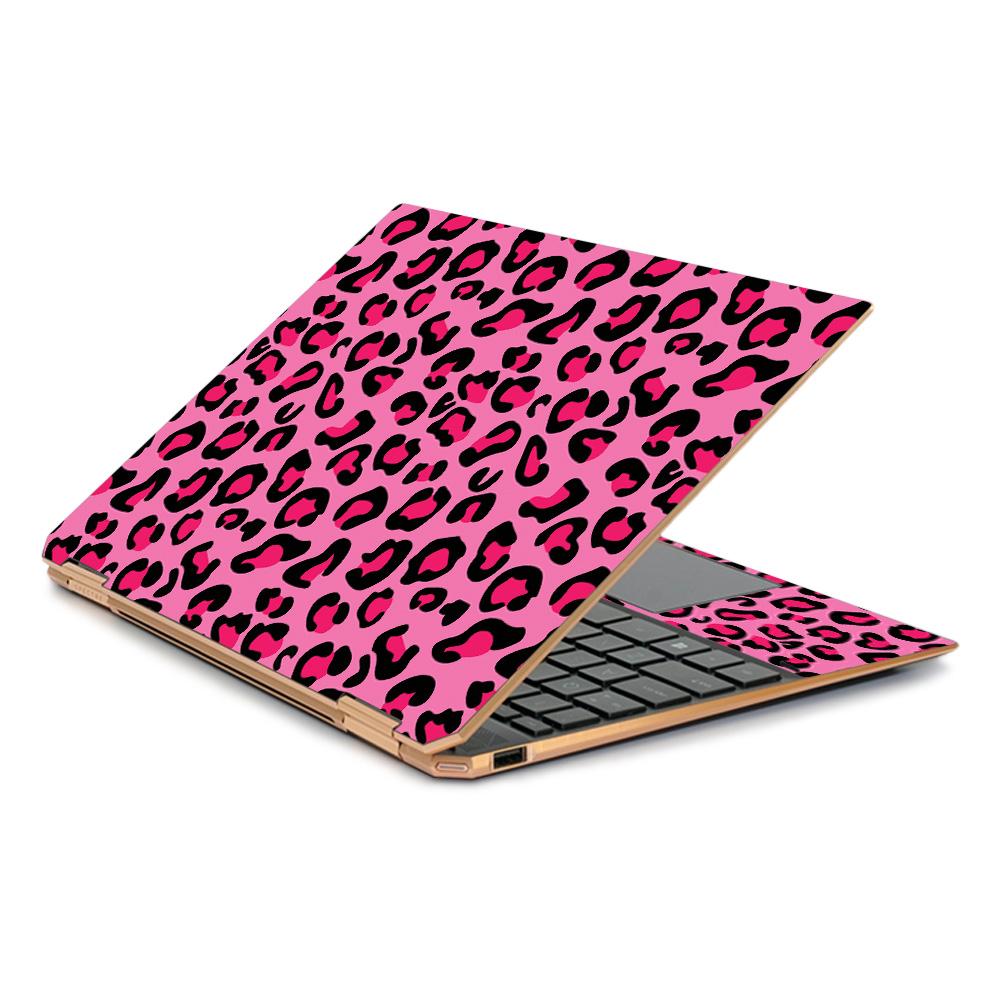 CF-HPS3601319-Pink Leopard Carbon Fiber Skin Decal Wrap for HP Spectre X360 13.3 in. Gem-Cut 2019 Sticker - Pink Leopard -  MightySkins