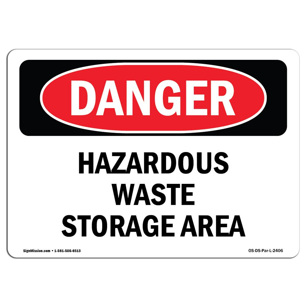 12 x 18 in. OSHA Danger Sign - Hazardous Waste Storage Area -  Amistad, AM3930841