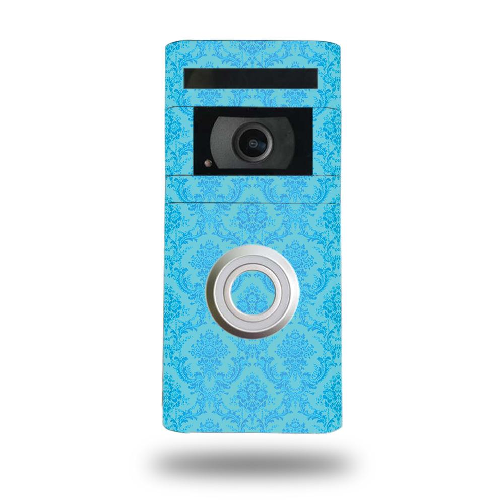 CF-RVID33PL-Blue Vintage Carbon Fiber Skin Decal Wrap for Ring Video Doorbell 3 & 3 Plus Sticker - Blue Vintage -  MightySkins