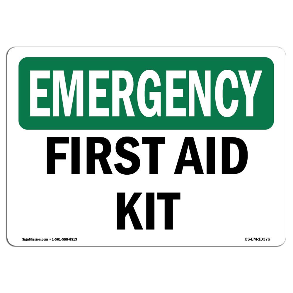 7 x 10 in. OSHA Emergency Sign - First Aid Kit -  Amistad, AM3912424