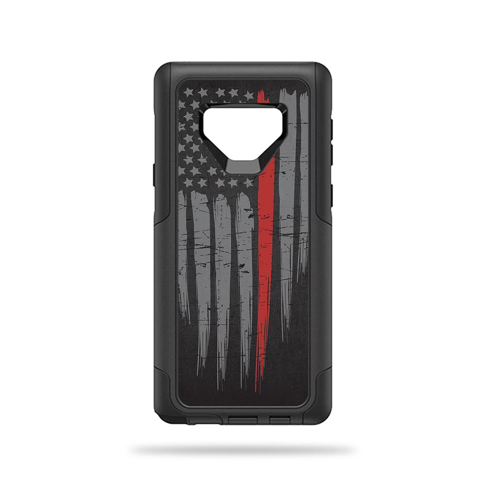 OTCSGNOT9-Thin Red Line Skin Decal Wrap for OtterBox Commuter Galaxy Note 9 Sticker - Thin Red Line -  MightySkins