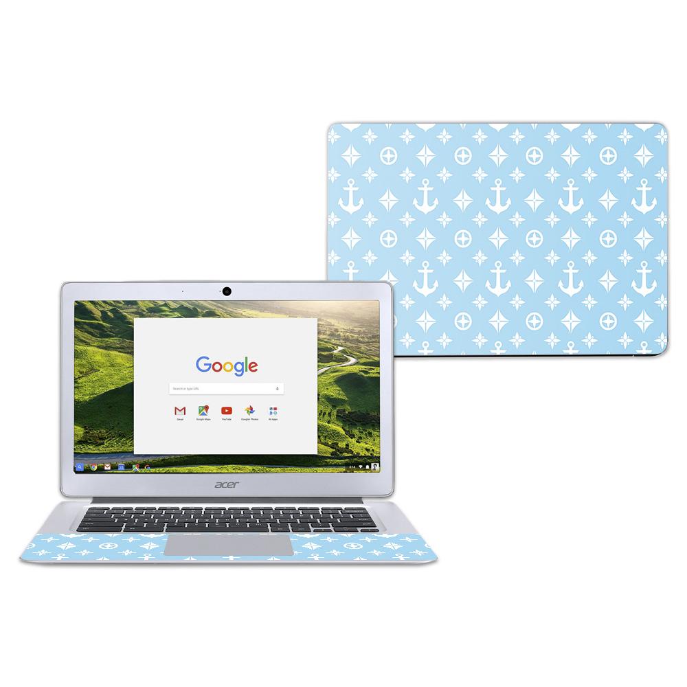 CF-ACCR14-Baby Blue Designer Carbon Fiber Skin Decal Wrap for Acer Chromebook 14 in. CB3-431 Sticker - Baby Blue Designer -  MightySkins