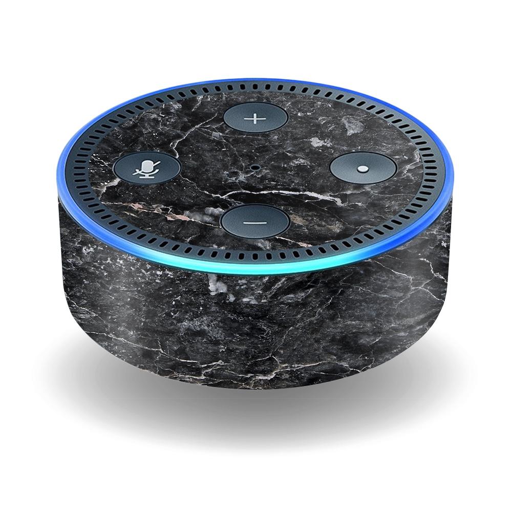 CF-AMEDOT2-Onyx Marble Carbon Fiber Skin Decal Wrap for Amazon Echo Dot 2nd Gen Sticker - Onyx Marble -  MightySkins