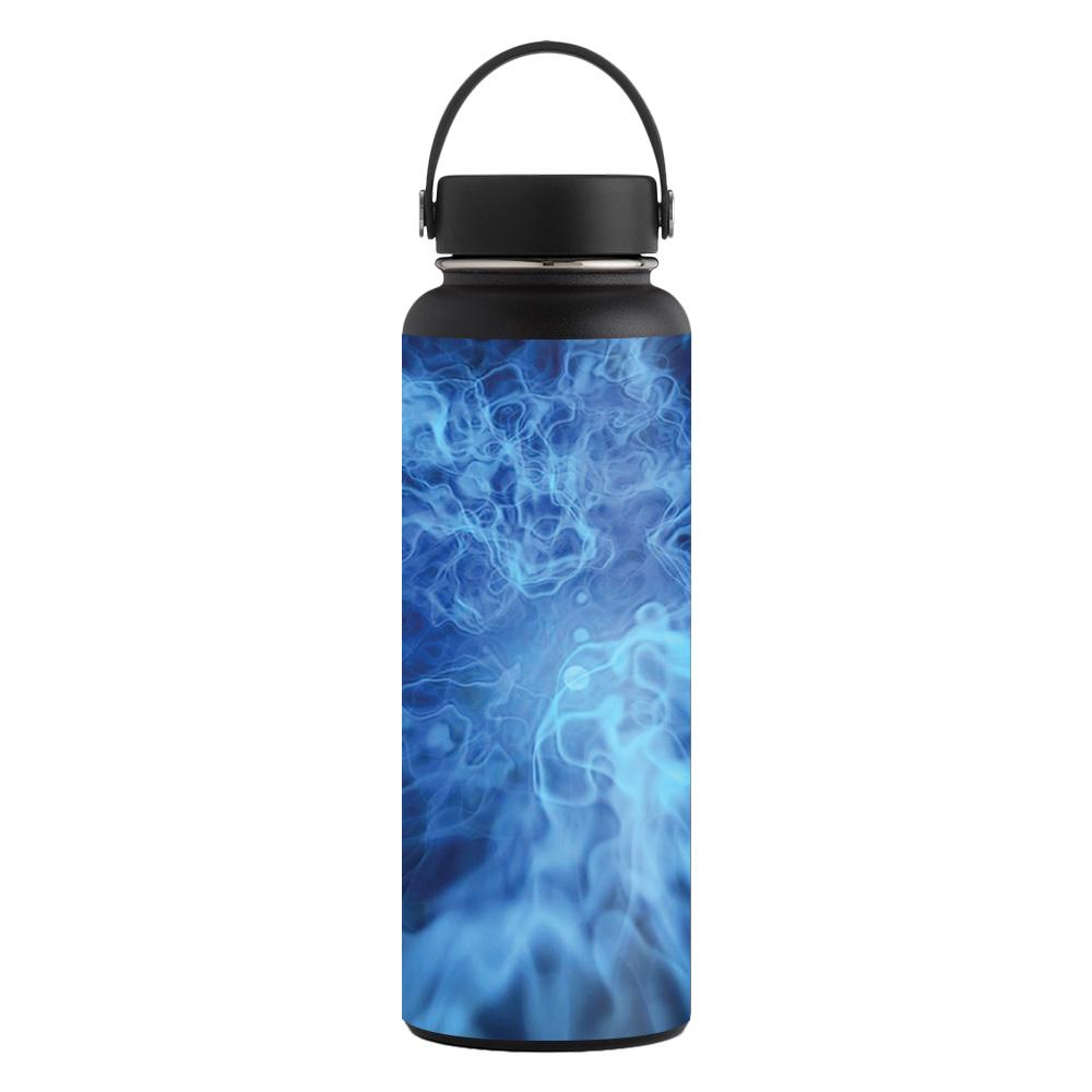 Picture of MightySkins CF-HFWI40-Blue Mystic Flames Carbon Fiber Skin for Hydro Flask 40 oz Wide Mouth Sticker - Blue Mystic Flames