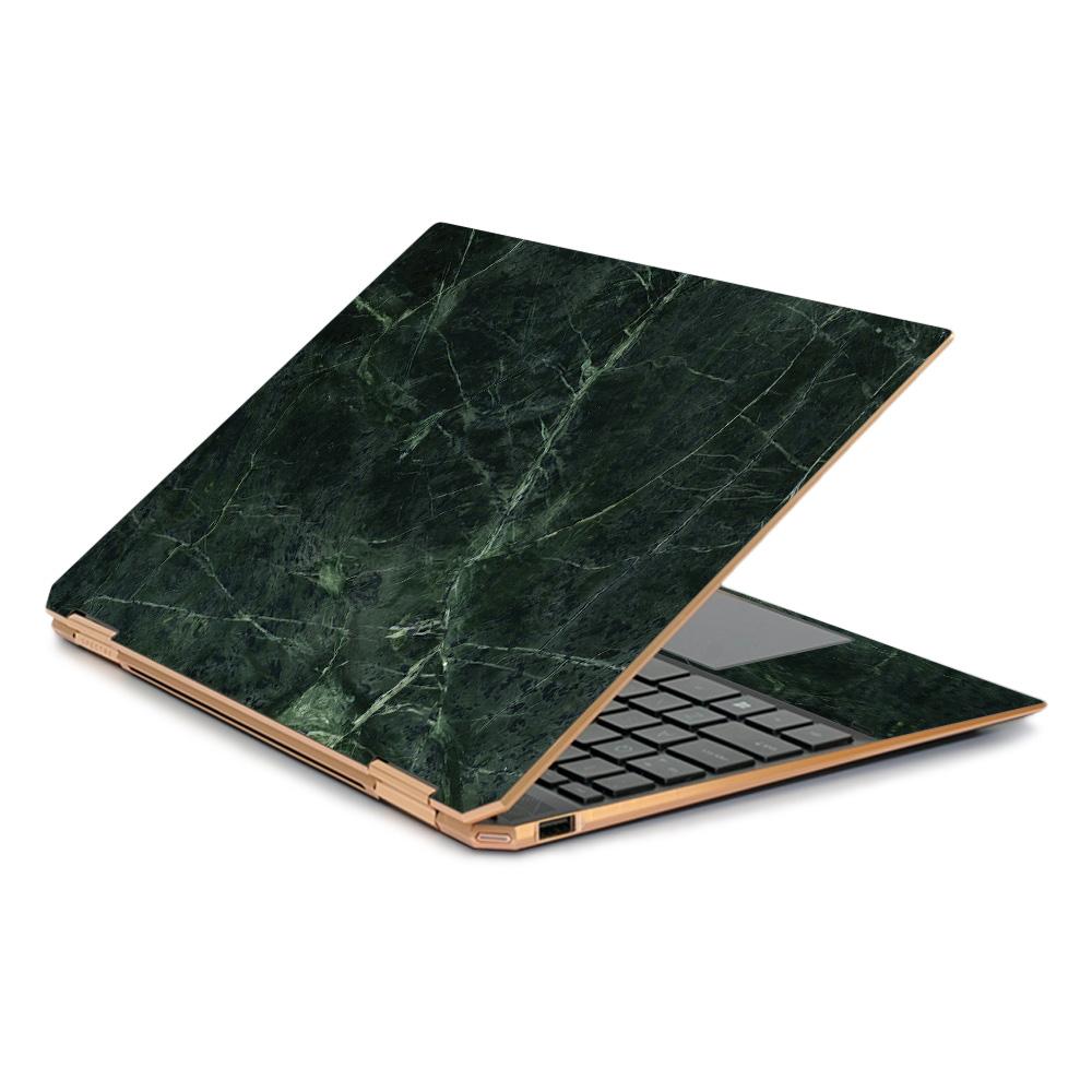 CF-HPS3601319-Green Marble Carbon Fiber Skin Decal Wrap for HP Spectre X360 13.3 in. Gem-Cut 2019 Sticker - Green Marble -  MightySkins