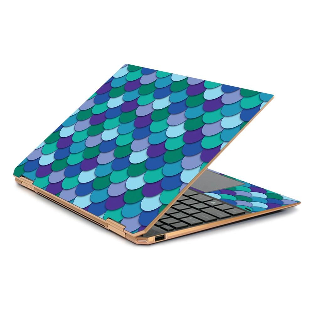 CF-HPS3601319-Blue Scales Carbon Fiber Skin Decal Wrap for HP Spectre X360 13.3 in. Gem-Cut 2019 Sticker - Blue Scales -  MightySkins