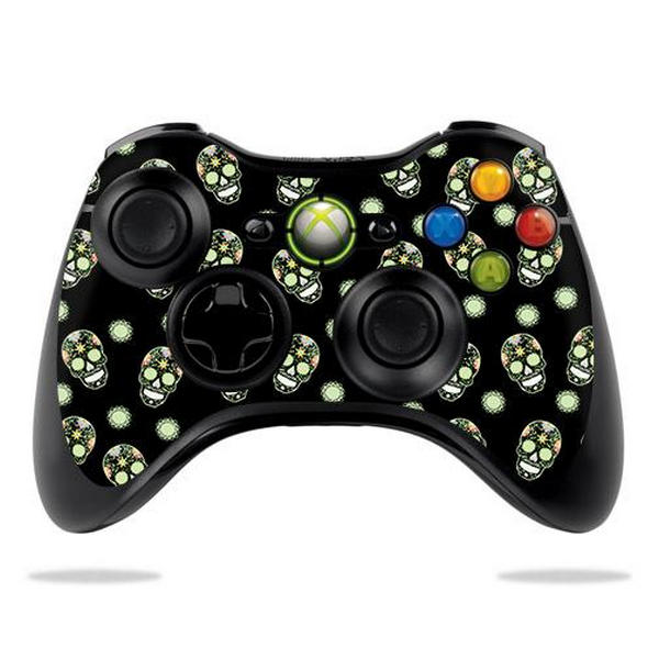 CF-MIXB360CO-Nighttime Skulls Carbon Fiber Skin for Microsoft Xbox 360 Controller - Nighttime Skulls -  MightySkins