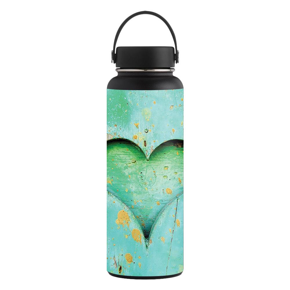 Picture of MightySkins CF-HFWI40-Heartwood Carbon Fiber Skin for Hydro Flask 40 oz Wide Mouth Sticker - Heartwood