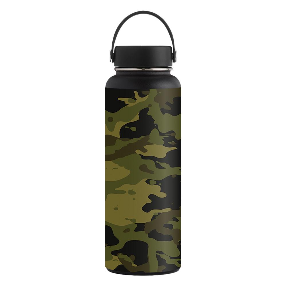 Picture of MightySkins CF-HFWI40-Green Camouflage Carbon Fiber Skin for Hydro Flask 40 oz Wide Mouth Sticker - Green Camouflage
