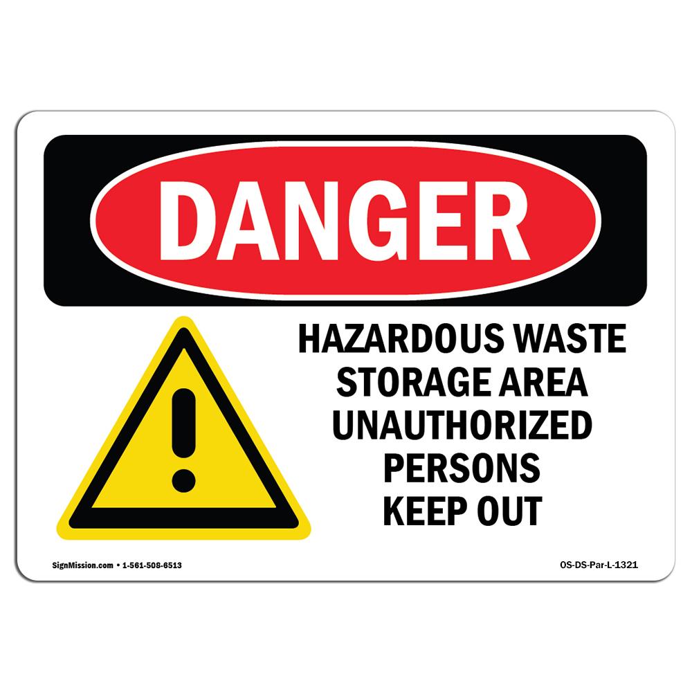 7 x 10 in. OSHA Danger Sign - Hazardous Waste Storage Area -  Amistad, AM3947400