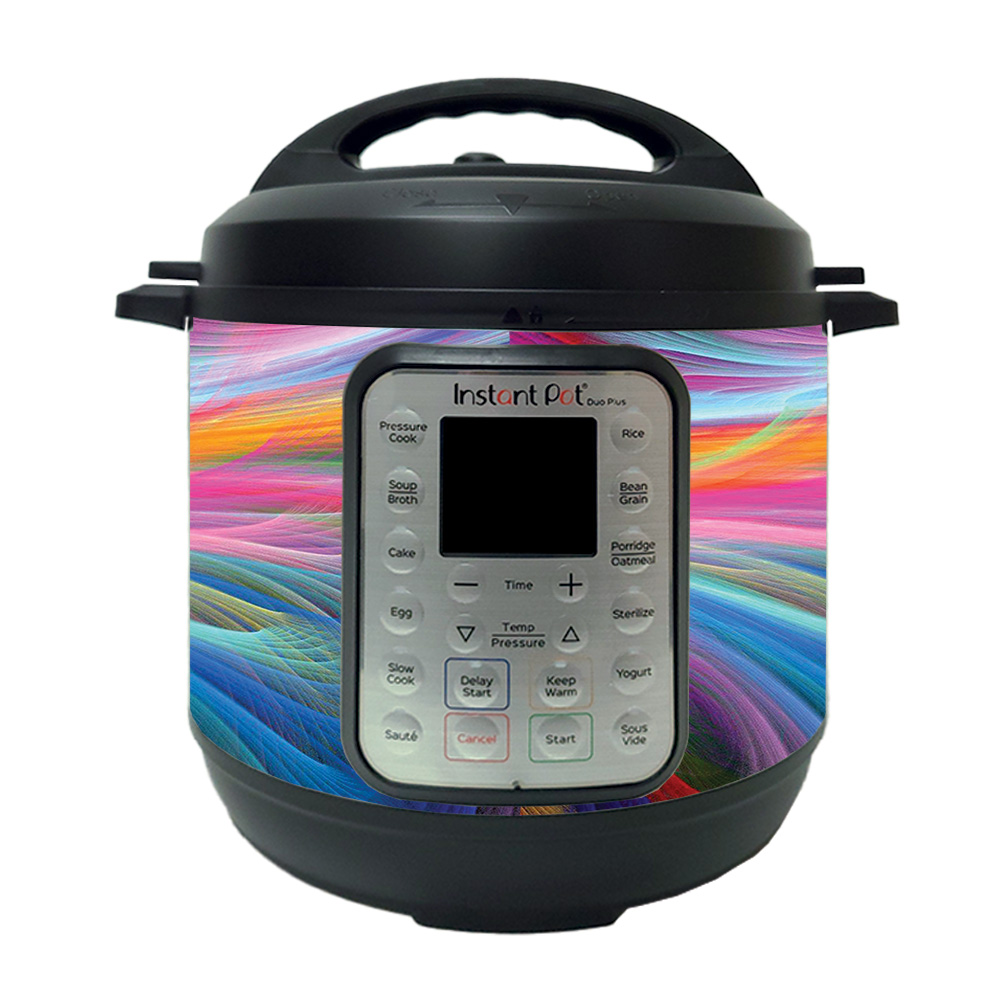 Picture of MightySkins INPTDO6QT-Rainbow Waves Skin Decal Wrap for Instant Pot Duo 6 qt. Sticker - Rainbow Waves
