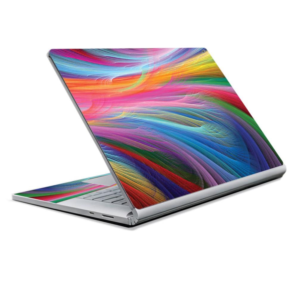 MISURFB17-Rainbow Waves Skin Decal Wrap for Microsoft Surface Book 2 13 in. 2017 - Rainbow Waves -  MightySkins
