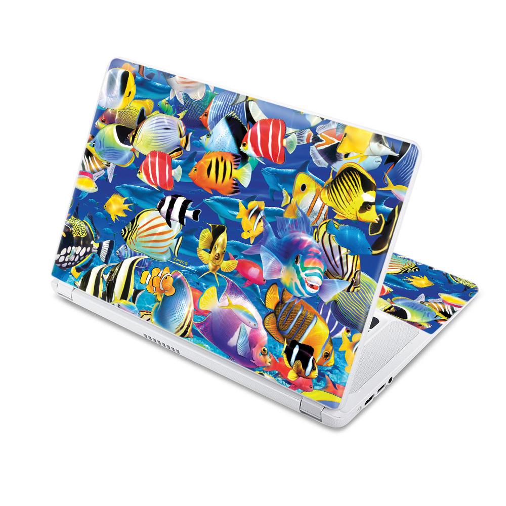 CF-ACCR15-Tropical Fish Carbon Fiber Skin Decal Wrap for Acer Chromebook 15 15.6 in. 2017 - Tropical Fish -  MightySkins