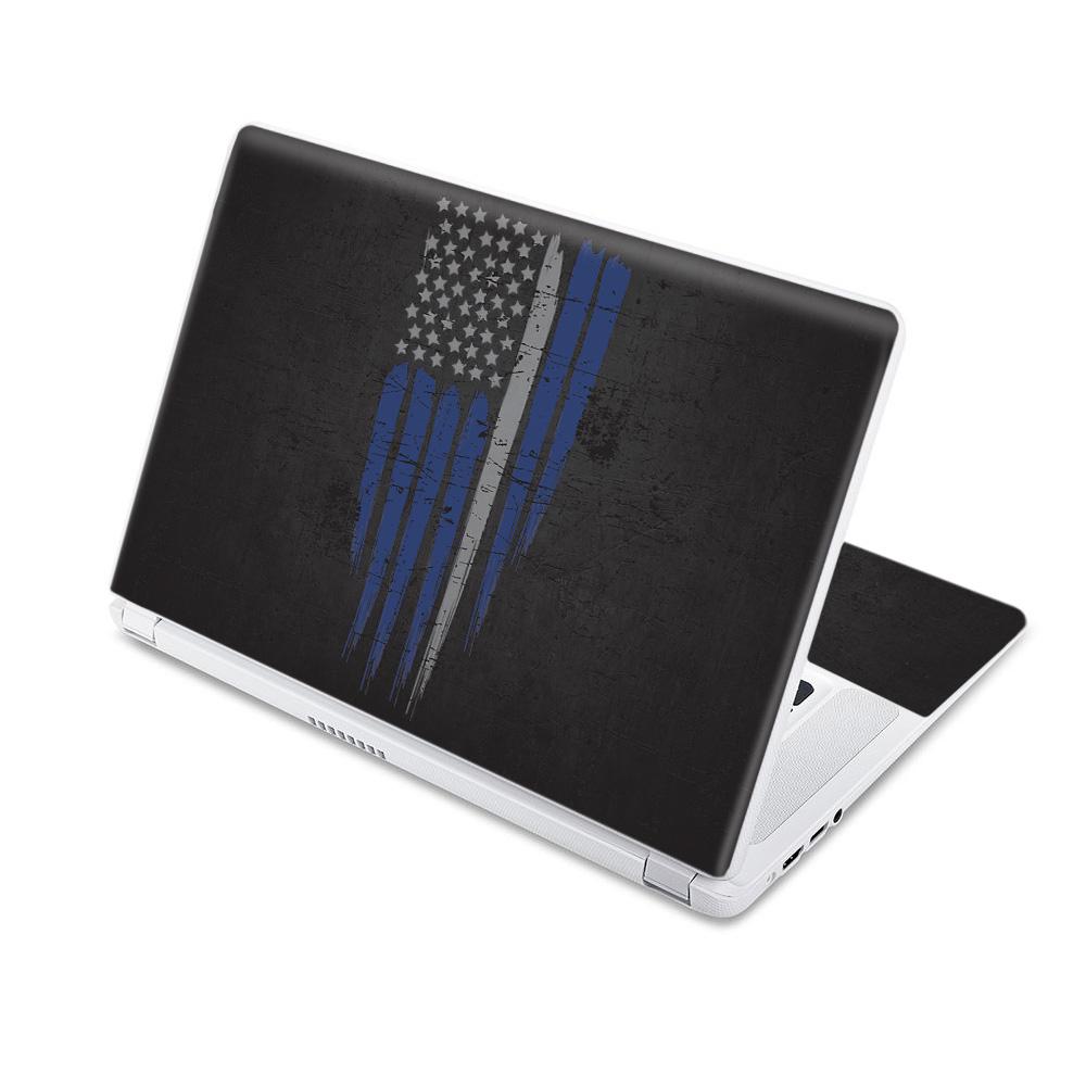 CF-ACCR15-Thin White Line Carbon Fiber Skin Decal Wrap for Acer Chromebook 15 15.6 in. 2017 - Thin White Line -  MightySkins