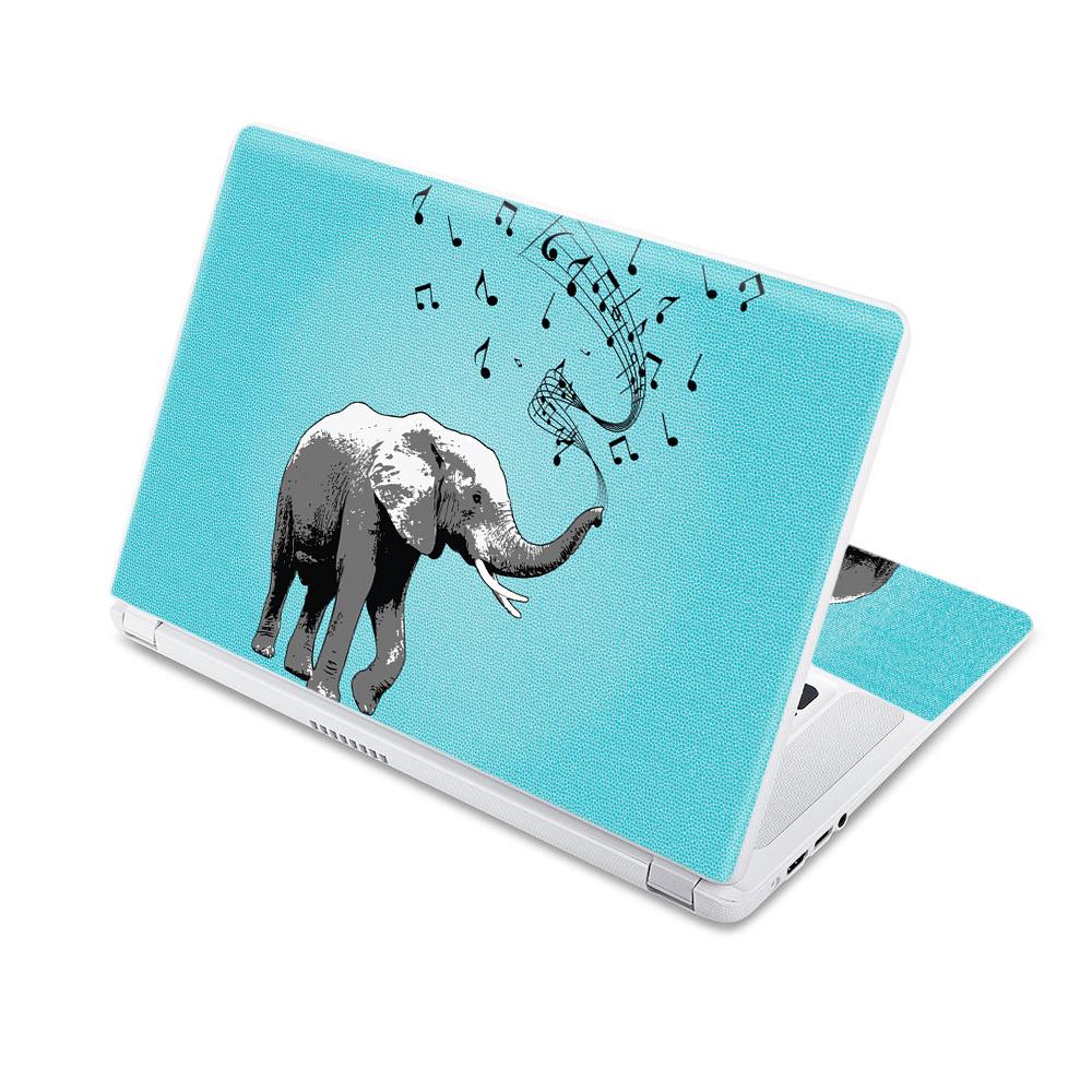 CF-ACCR15-Musical Elephant Carbon Fiber Skin Decal Wrap for Acer Chromebook 15 15.6 in. 2017 - Musical Elephant -  MightySkins