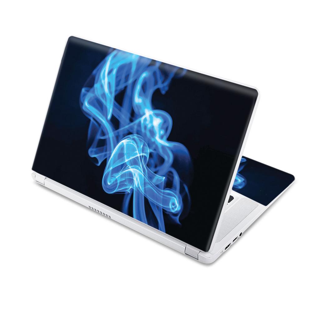 CF-ACCR15-Blue Flames Carbon Fiber Skin Decal Wrap for Acer Chromebook 15 15.6 in. 2017 - Blue Flames -  MightySkins