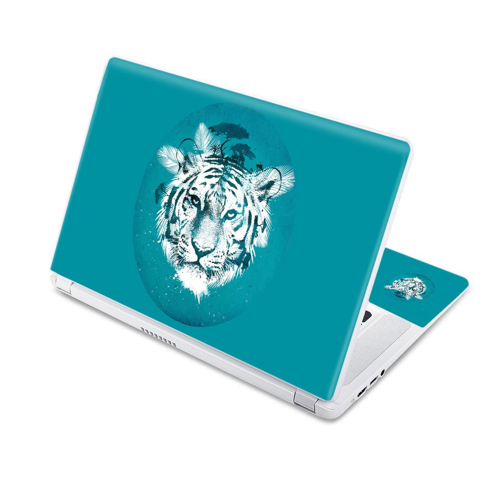 CF-ACCR15-White Tiger Carbon Fiber Skin Decal Wrap for Acer Chromebook 15 15.6 in. 2017 - White Tiger -  MightySkins