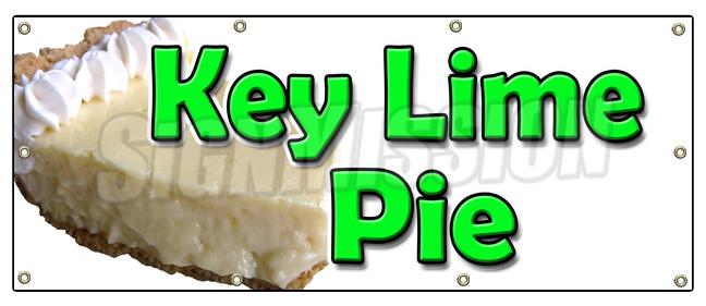 36 x 96 in. Banner Sign - Key Lime Pie - Bakery Eggs Sweets Pie Graham Cracker Crust -  Amistad, AM3921817