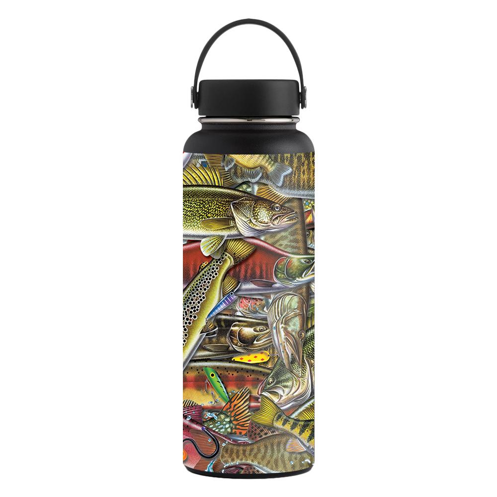 Picture of MightySkins CF-HFWI40-Fish Puzzle Carbon Fiber Skin for Hydro Flask 40 oz Wide Mouth Sticker - Fish Puzzle
