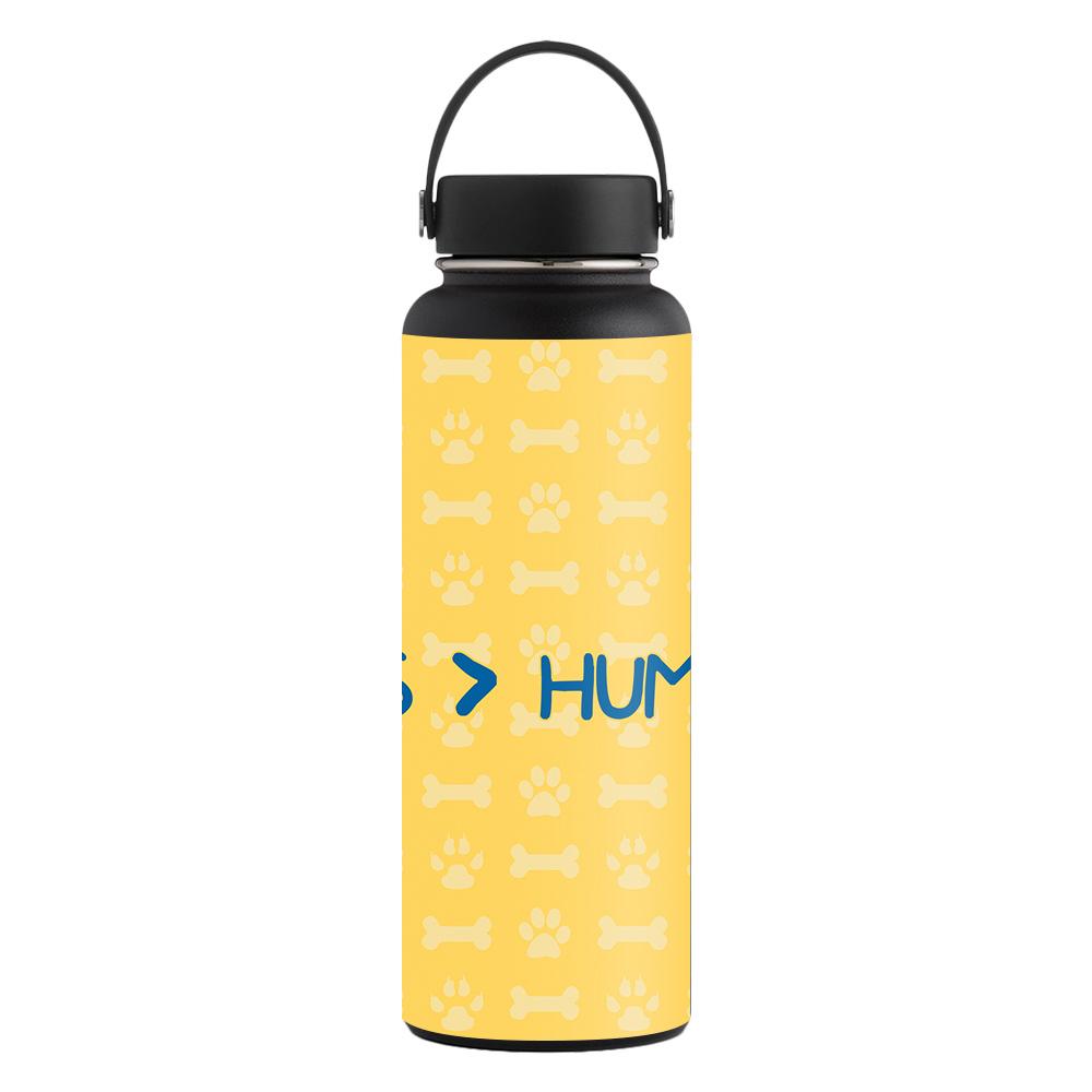 Picture of MightySkins CF-HFWI40-Dogs Over Humans Carbon Fiber Skin for Hydro Flask 40 oz Wide Mouth Sticker - Dogs Over Humans