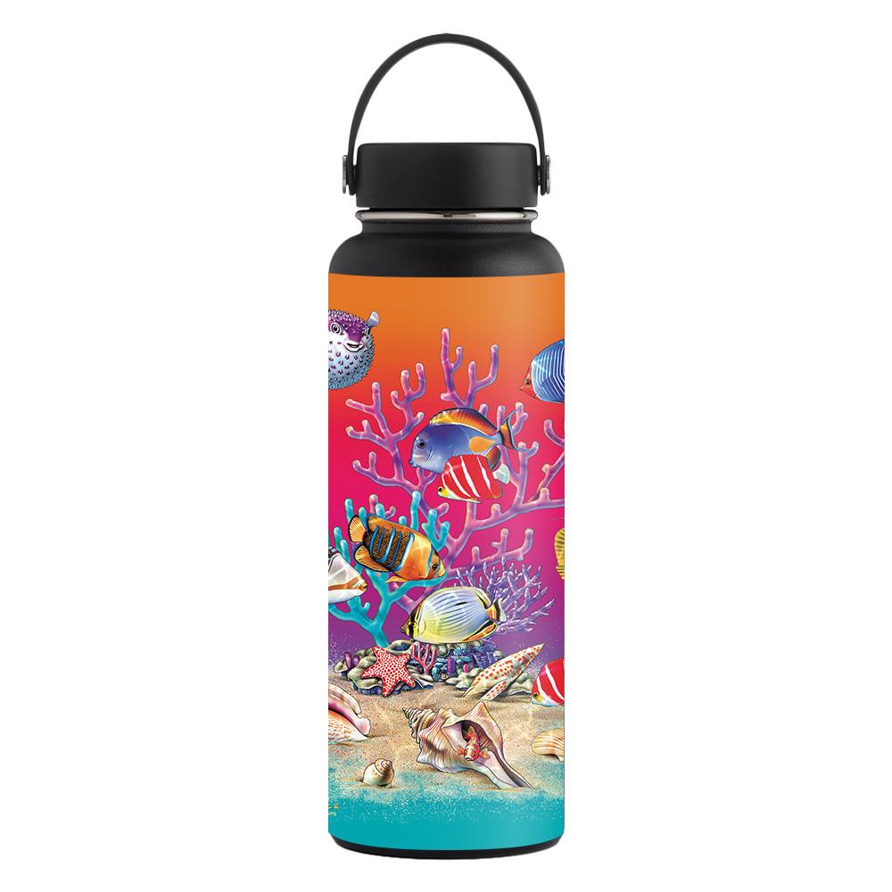 Picture of MightySkins CF-HFWI40-Coral Garden Carbon Fiber Skin for Hydro Flask 40 oz Wide Mouth Sticker - Coral Garden