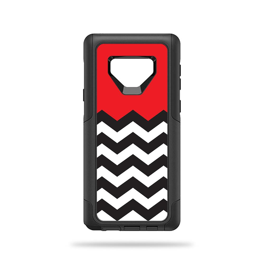 OTCSGNOT9-Red Chevron Skin Decal Wrap for OtterBox Commuter Galaxy Note 9 Sticker - Red Chevron -  MightySkins