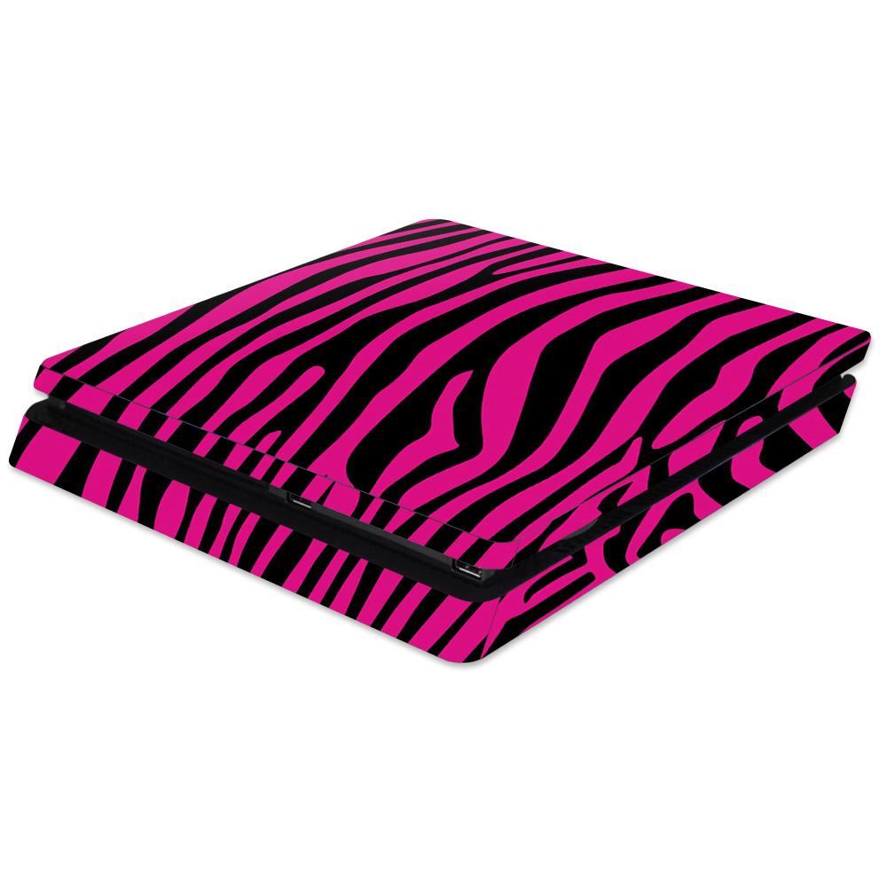 SOPS4SL-Pink Zebra Skin Decal Wrap for Sony PS4 Slim Console - Pink Zebra -  MightySkins