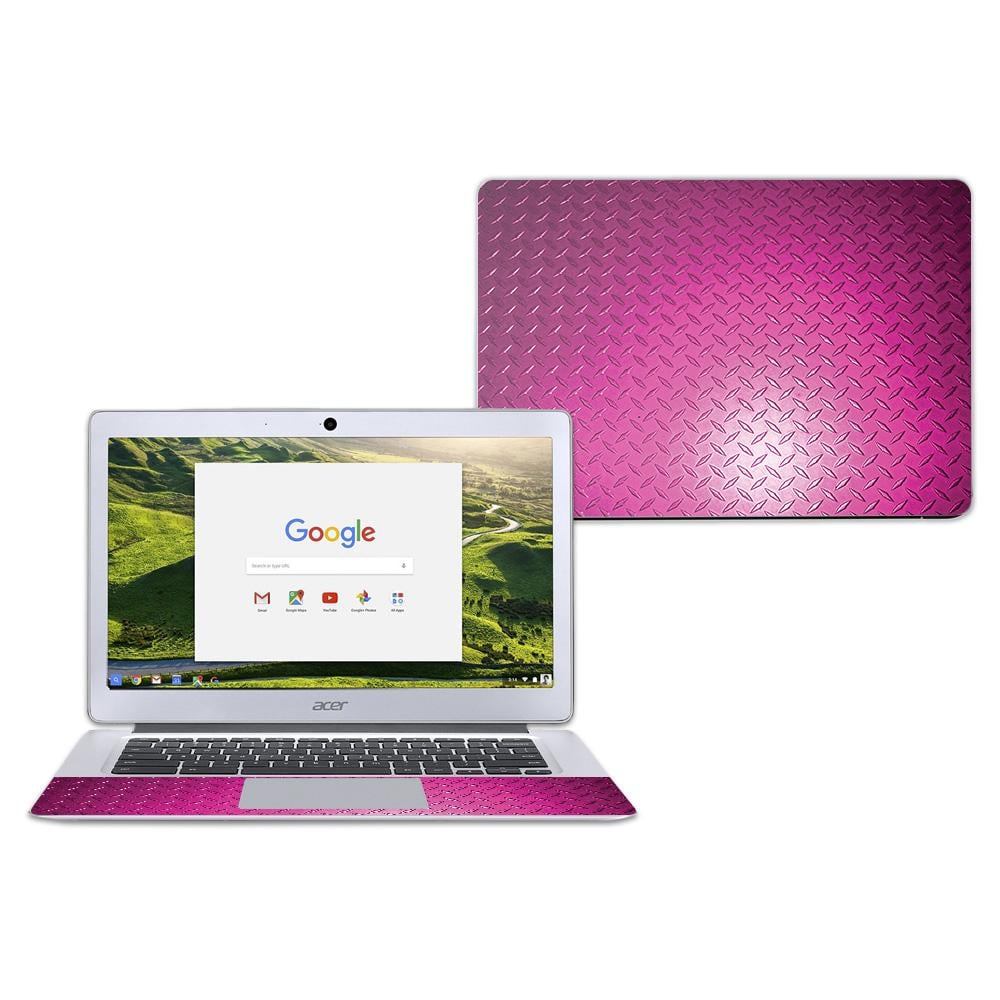 CF-ACCR14-Pink Diamond Plate Carbon Fiber Skin Decal Wrap for Acer Chromebook 14 in. CB3-431 Sticker - Pink Diamond Plate -  MightySkins