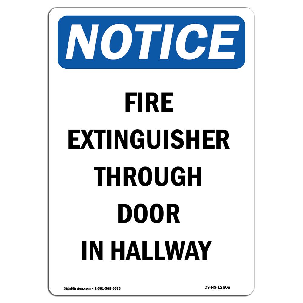 OS-NS-A-710-V-12608 7 x 10 in. OSHA Notice Sign - Fire Extinguisher Through Door -  SignMission