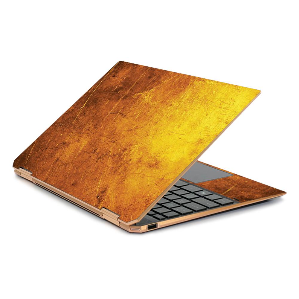 CF-HPS3601319-Textured Gold Carbon Fiber Skin Decal Wrap for HP Spectre X360 13.3 in. Gem-Cut 2019 Sticker - Textured Gold -  MightySkins