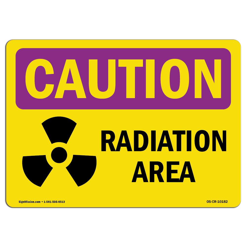 OS-CR-A-1014-L-10182 10 x 14 in. OSHA Caution Radiation Sign - Radiation Area -  SignMission