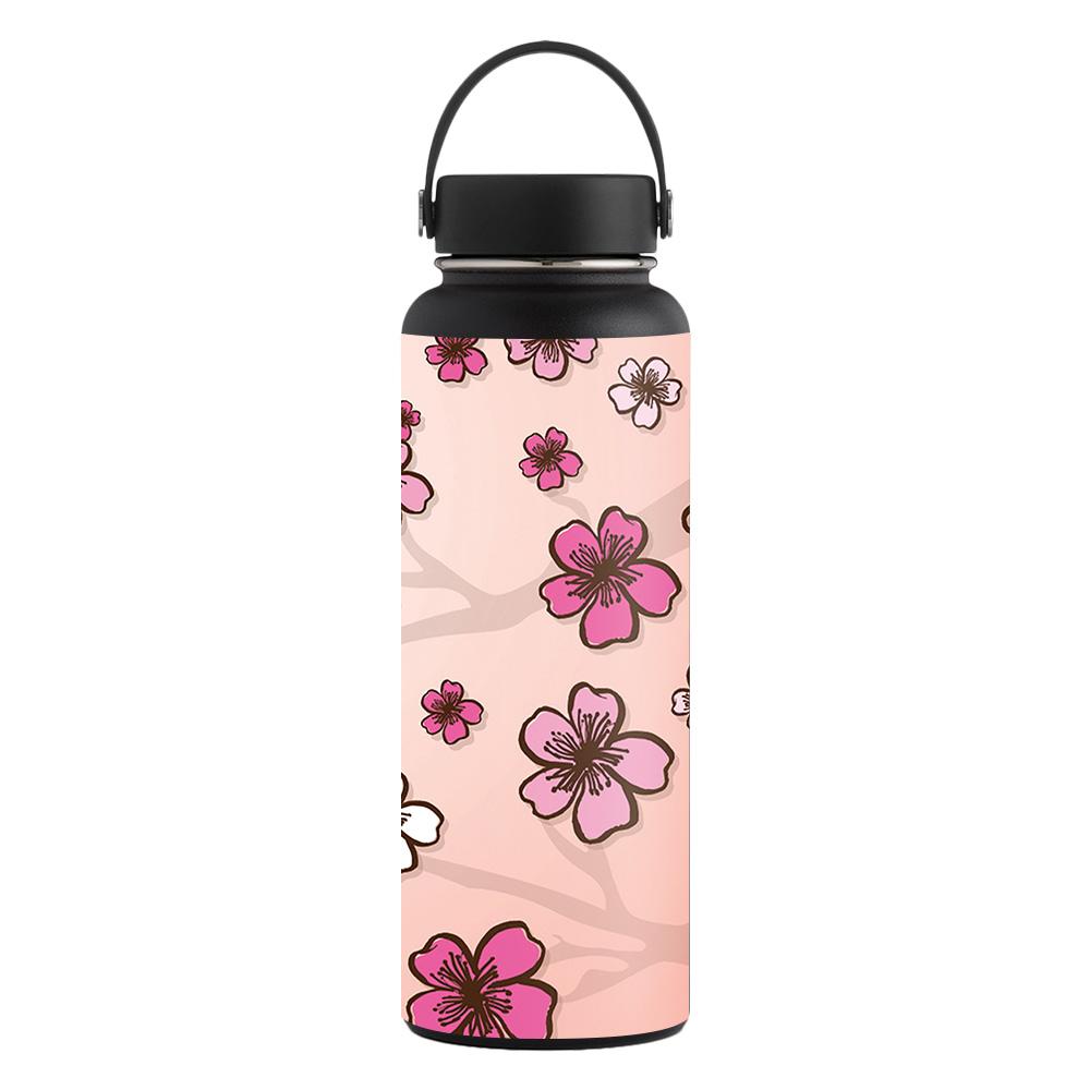 Picture of MightySkins CF-HFWI40-Cherry Blossom Carbon Fiber Skin for Hydro Flask 40 oz Wide Mouth Sticker - Cherry Blossom