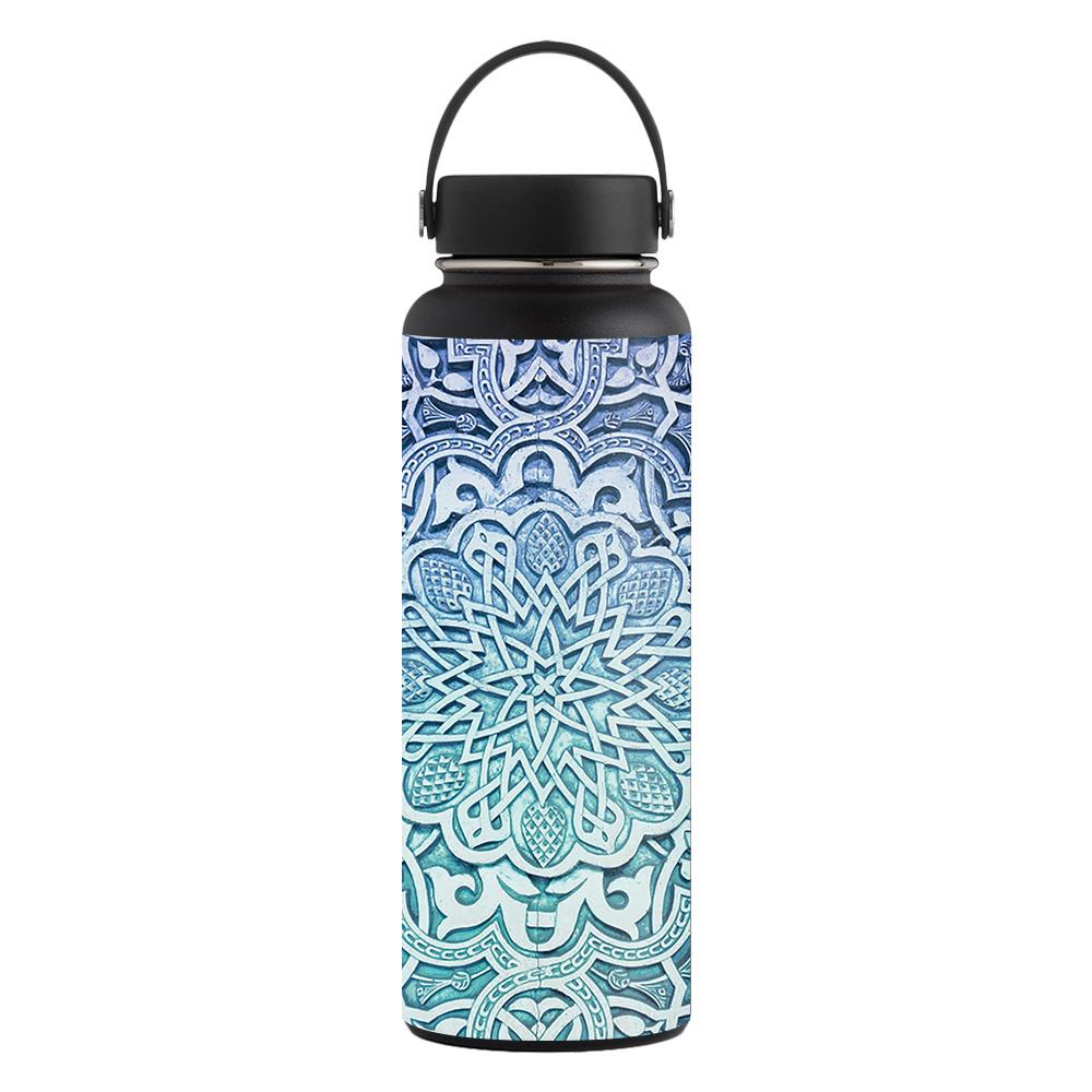 Picture of MightySkins CF-HFWI40-Carved Blue Carbon Fiber Skin for Hydro Flask 40 oz Wide Mouth Sticker - Carved Blue
