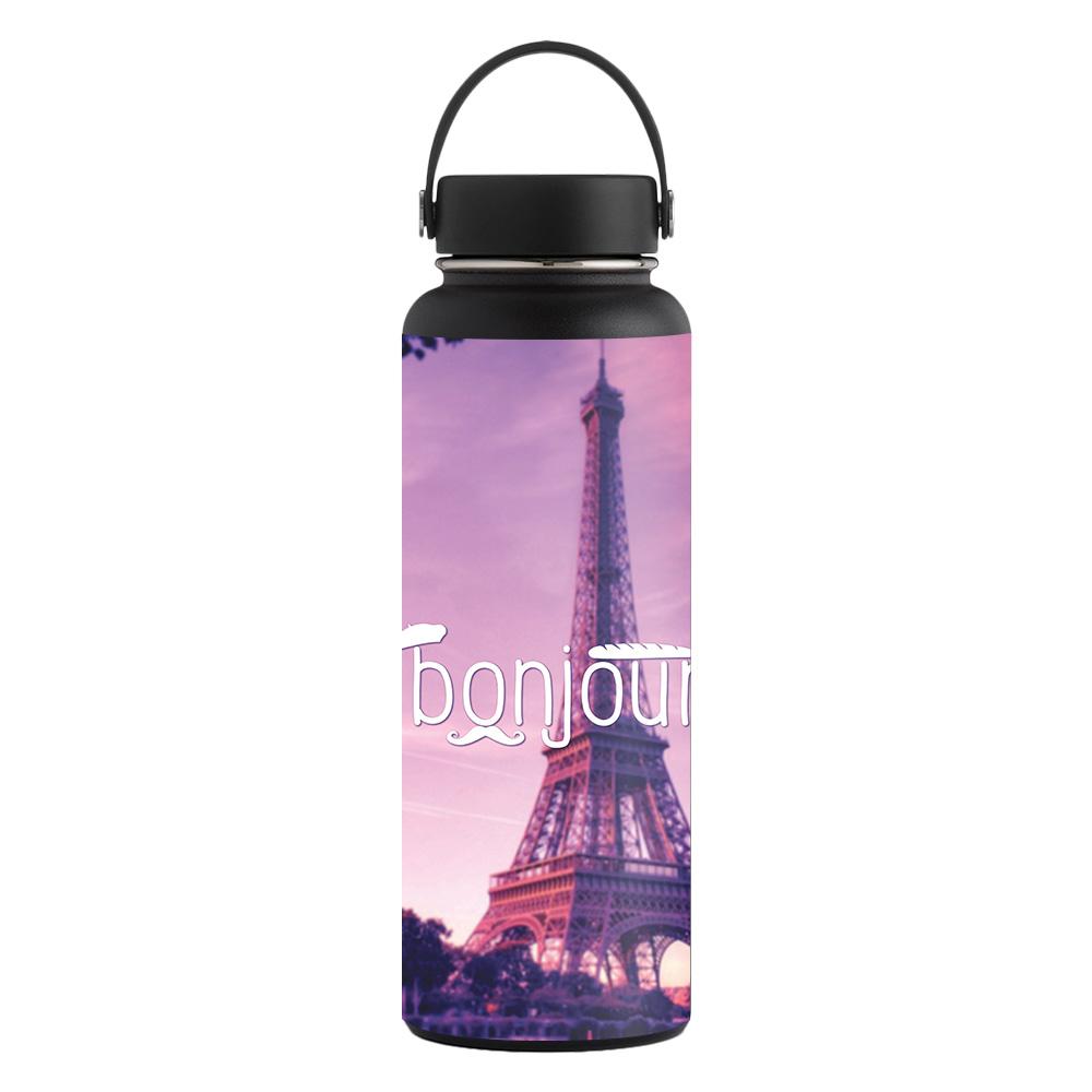 Picture of MightySkins CF-HFWI40-Bonjour Carbon Fiber Skin for Hydro Flask 40 oz Wide Mouth Sticker - Bonjour