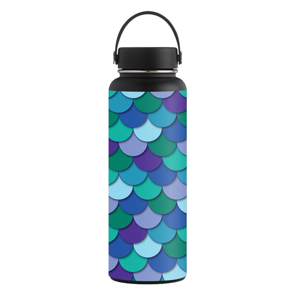 Picture of MightySkins CF-HFWI40-Blue Scales Carbon Fiber Skin for Hydro Flask 40 oz Wide Mouth Sticker - Blue Scales