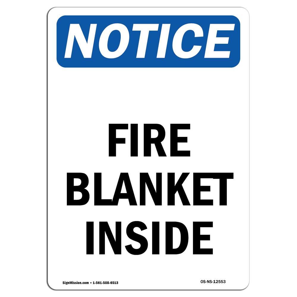 OS-NS-A-1218-V-12553 12 x 18 in. OSHA Notice Sign - Fire Blanket Inside -  SignMission