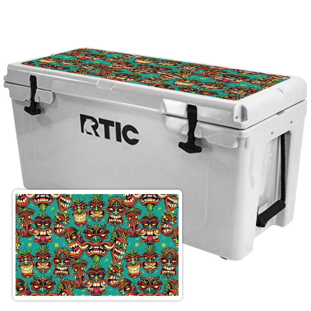 RT65LID1-Crazy Tikis Skin for RTIC 65 qt. Cooler Lid 2017 Model - Crazy Tikis -  MightySkins