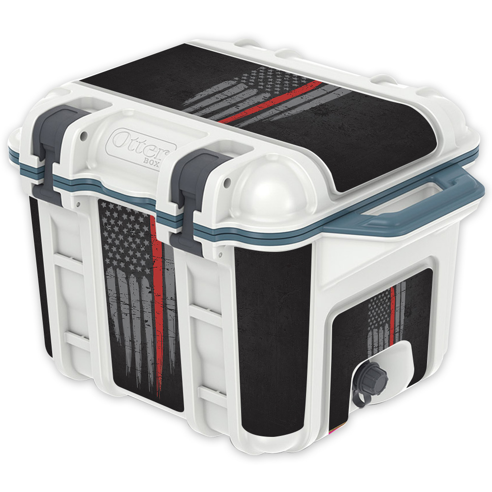 Picture of MightySkins OTVE25-Thin Red Line Skin Compatible with OtterBox Venture 25 qt. Cooler - Thin Red Line