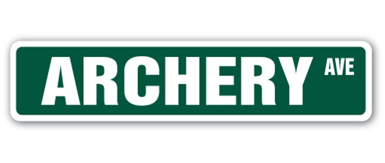 SS-ARCHERY Archery Street Sign - Bow Arrow Target Hunting Bowhunting