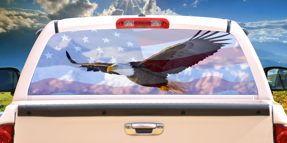 Picture of SignMission P-16-Freedom Flyer Freedom Flyer Rear Window Graphic Truck View Thru Vinyl Back Decal