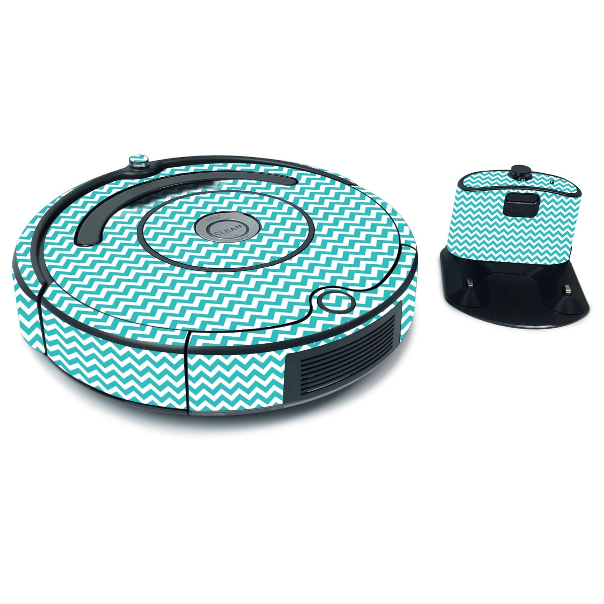 Picture of MightySkins IRRO675-Turquoise Chevron Skin for iRobot Roomba 675 Max Coverage - Turquoise Chevron