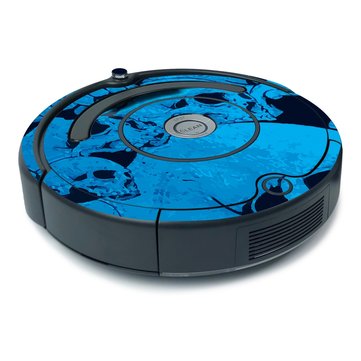 Picture of MightySkins IRRO675MIN-Blue Skulls Skin for iRobot Roomba 675 Minimal Coverage - Blue Skulls